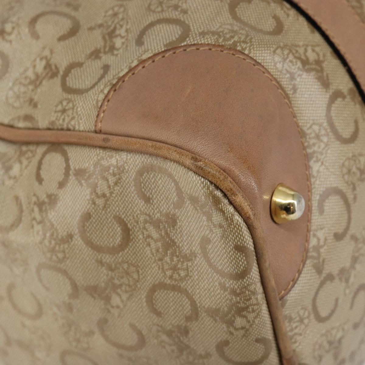 CELINE C Sulky Boston Bag PVC Beige Gold Auth BA6572