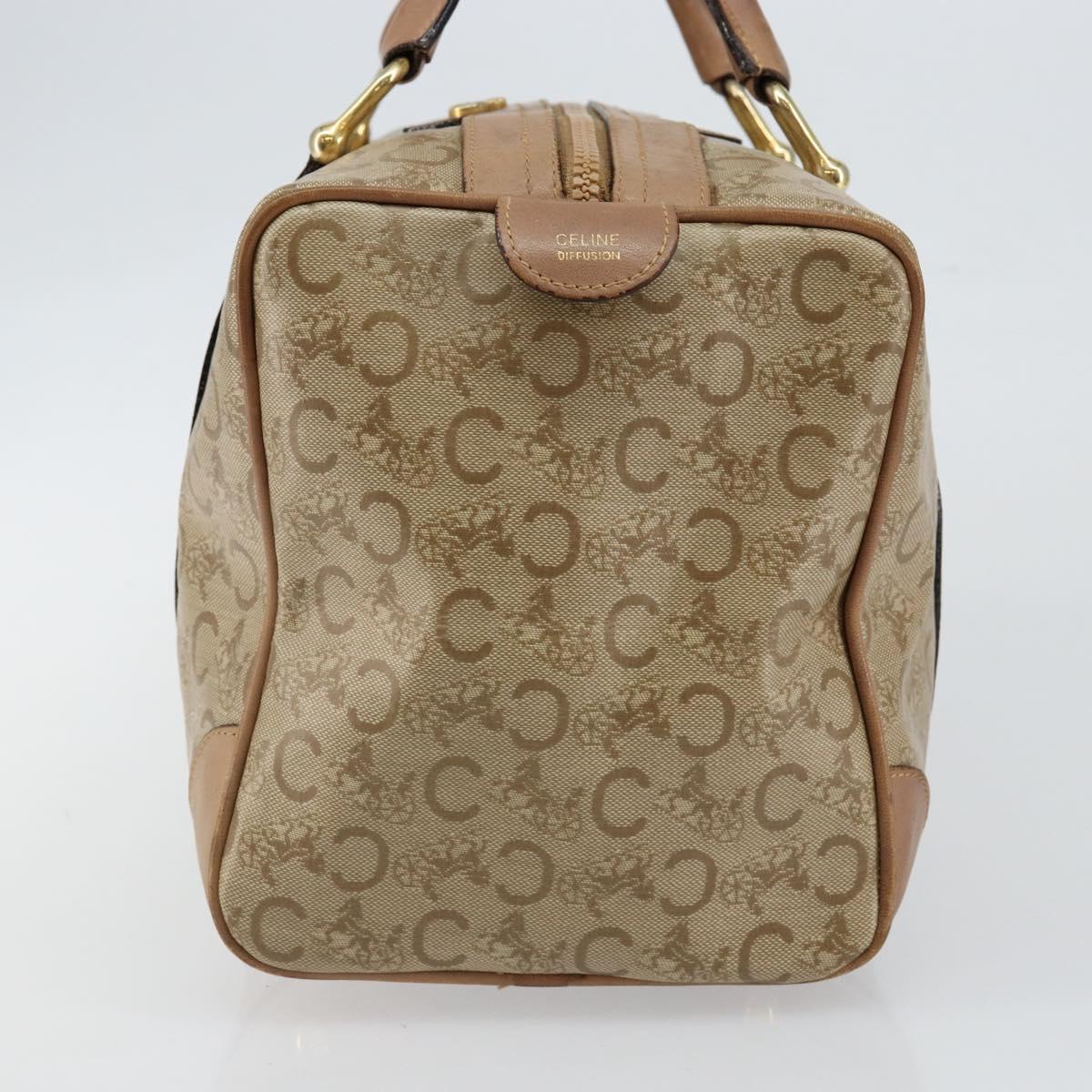 CELINE C Sulky Boston Bag PVC Beige Gold Auth BA6572