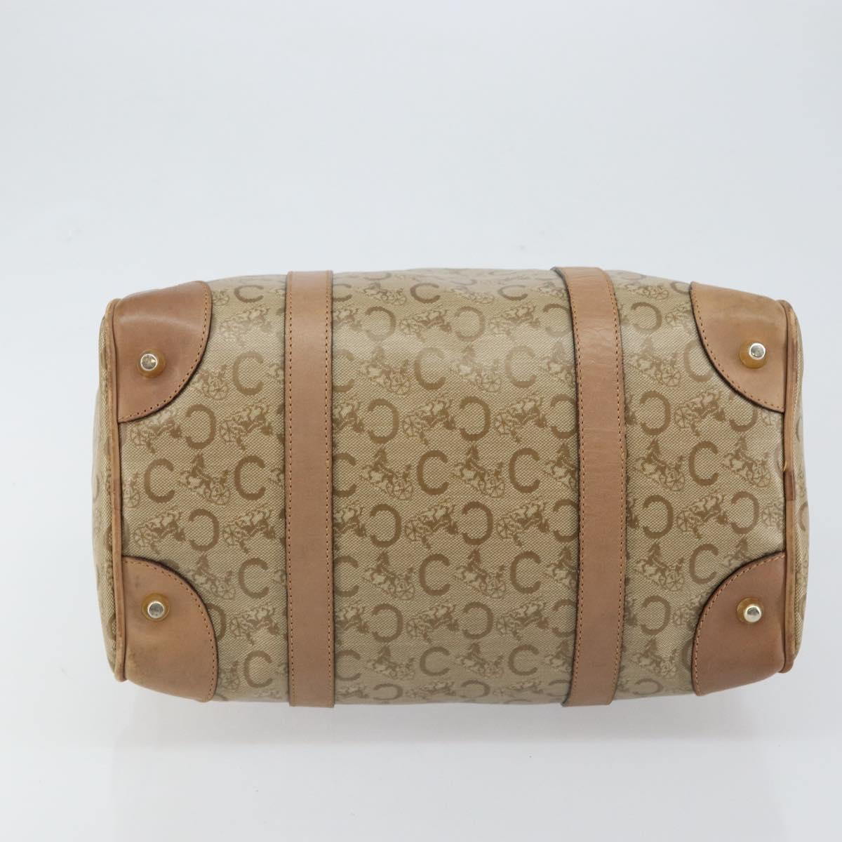 CELINE C Sulky Boston Bag PVC Beige Gold Auth BA6572