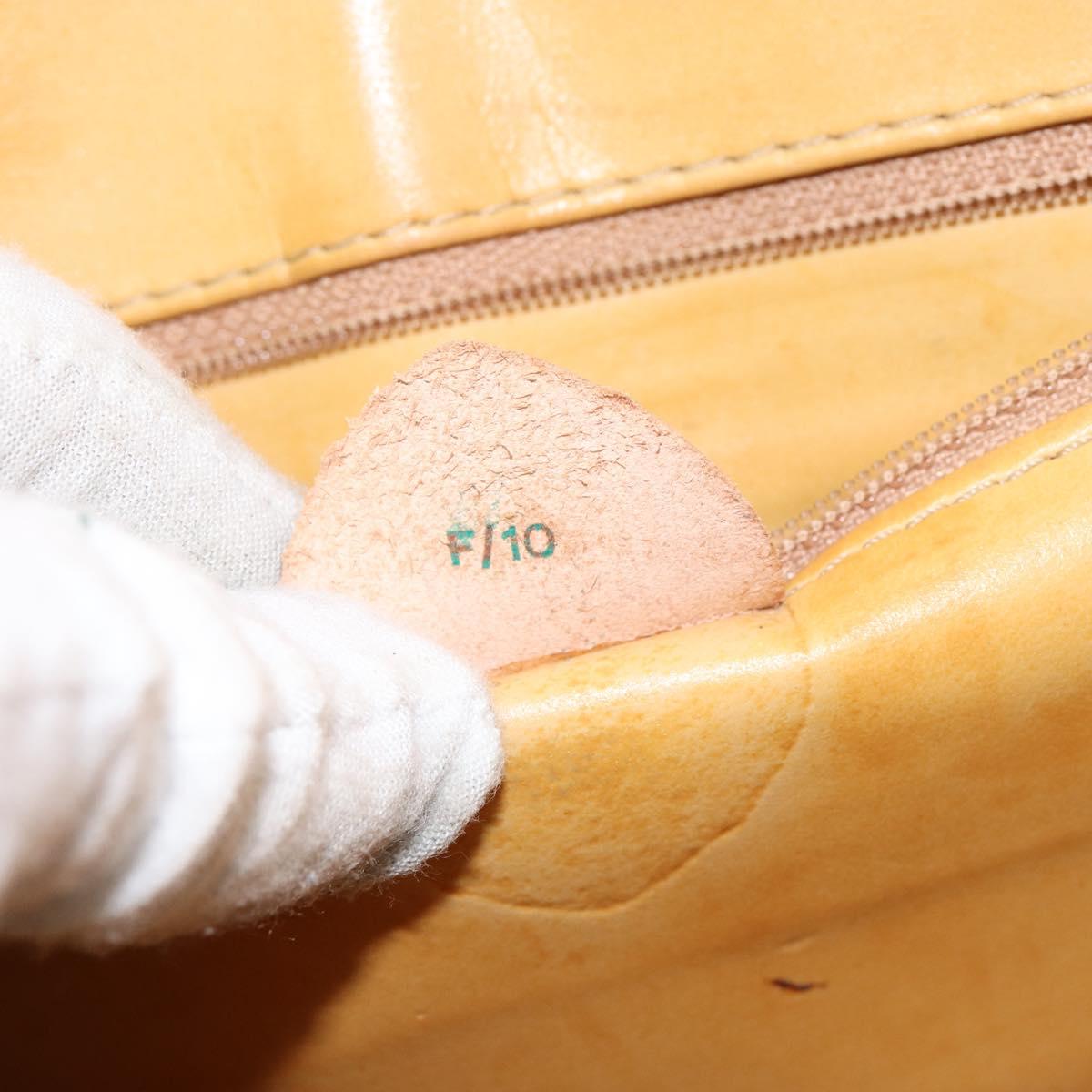 CELINE Macadam Canvas Shoulder Bag PVC Beige Gold Auth BA6573