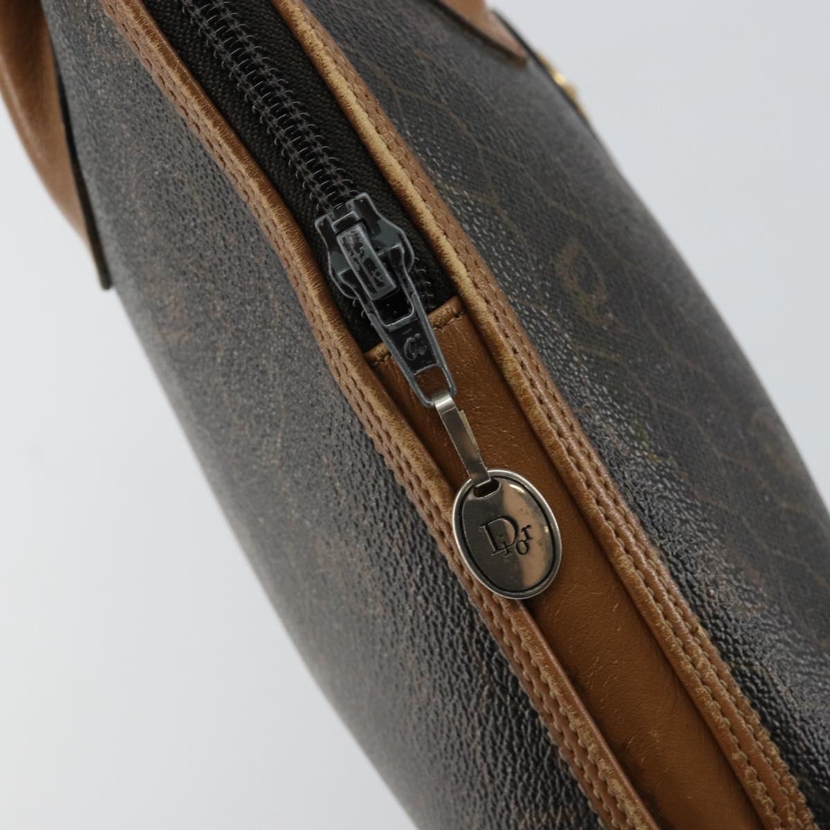 Christian Dior Honeycomb Canvas Hand Bag PVC Black Auth BA6581