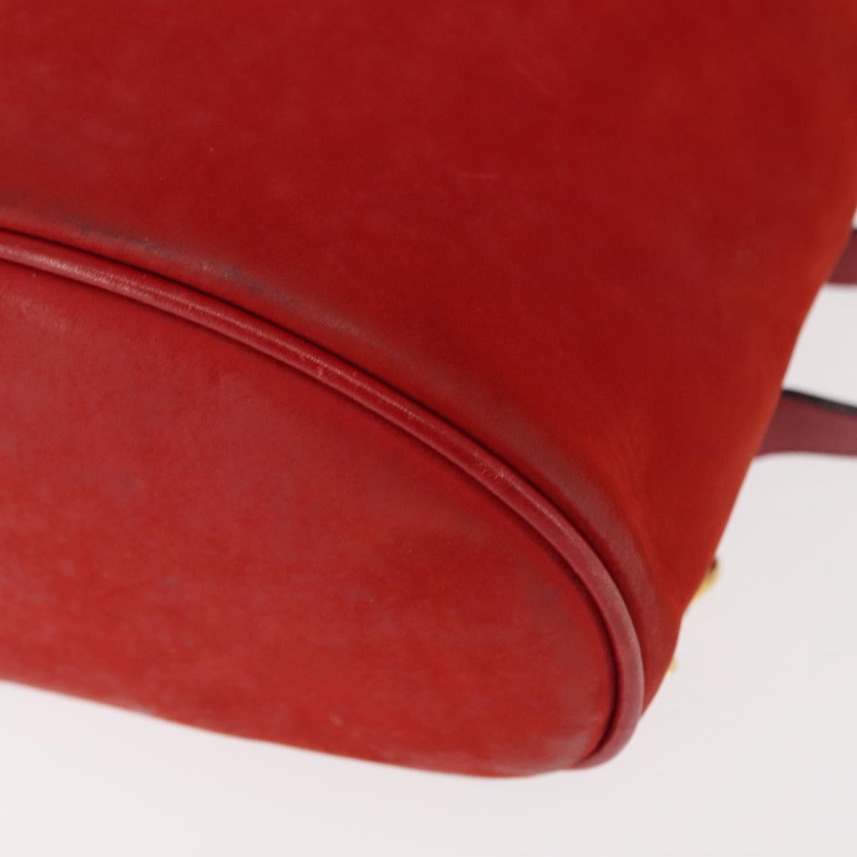 Salvatore Ferragamo Backpack Suede Red Gold Auth BA6583