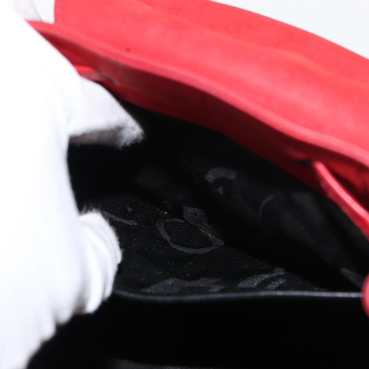 Salvatore Ferragamo Backpack Suede Red Gold Auth BA6583