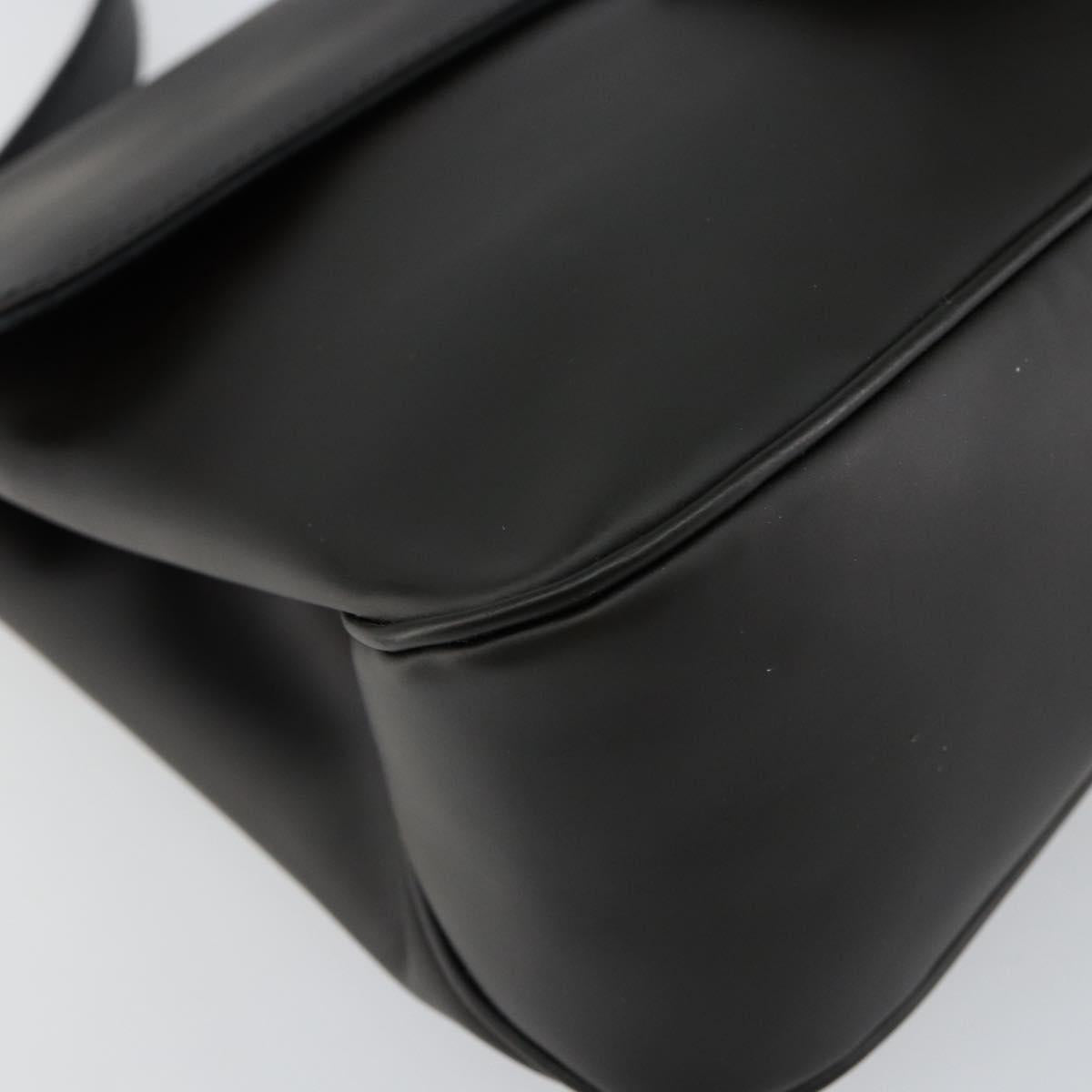 Salvatore Ferragamo Vala Shoulder Bag Leather Black Silver Auth BA6586