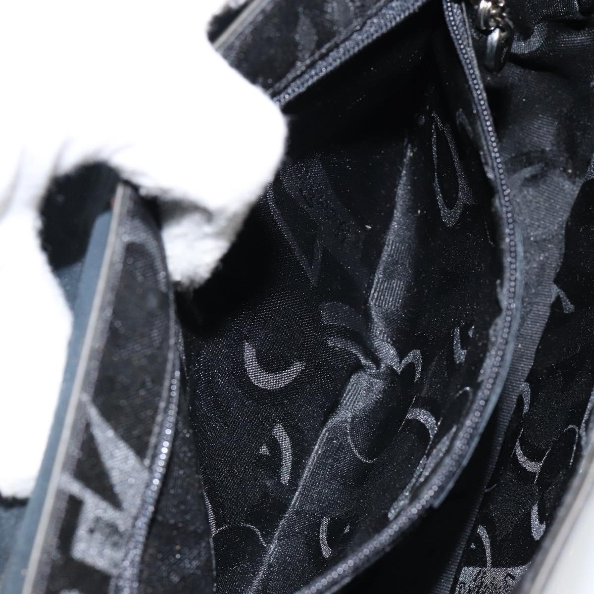 Salvatore Ferragamo Vala Shoulder Bag Leather Black Silver Auth BA6586