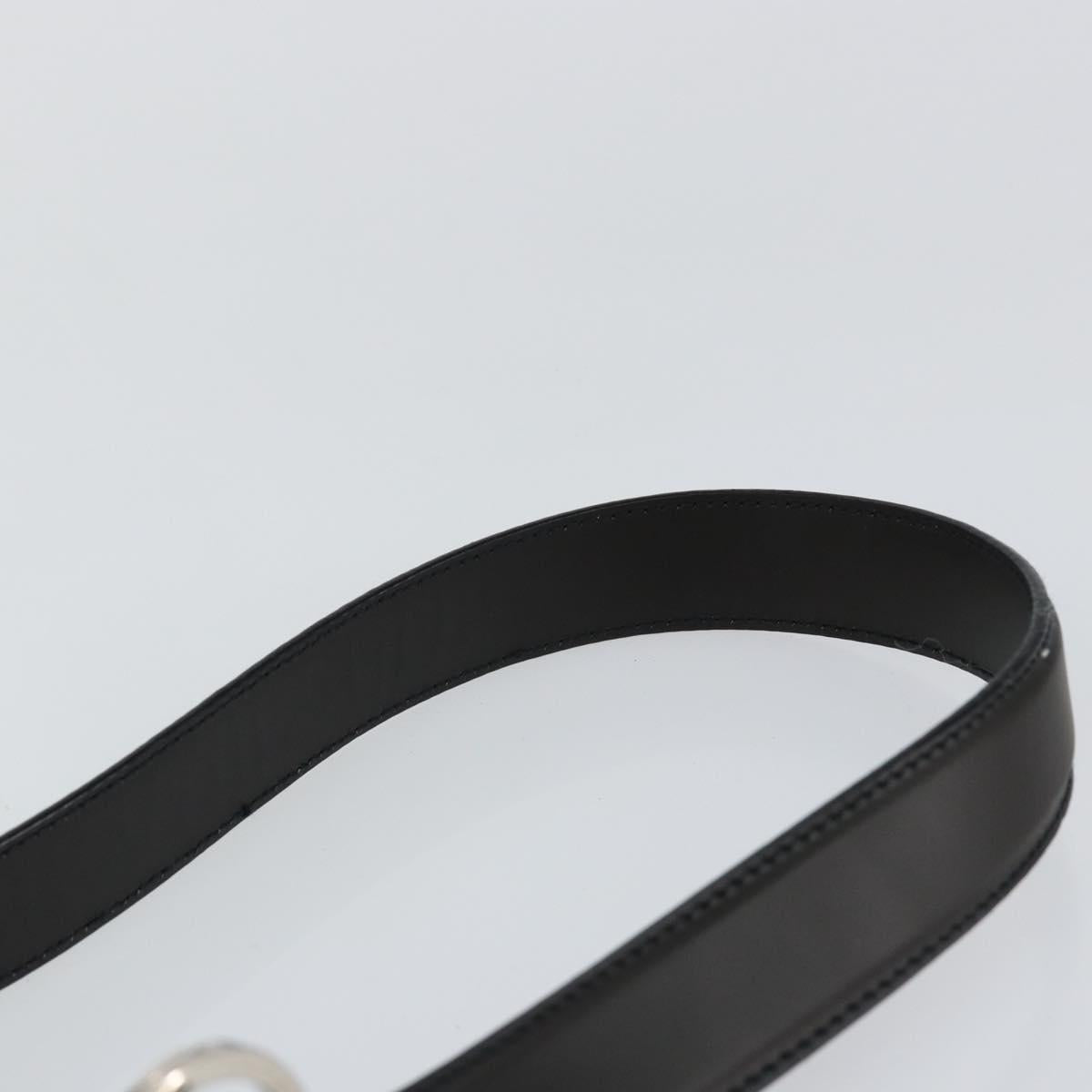 Salvatore Ferragamo Vala Shoulder Bag Leather Black Silver Auth BA6586