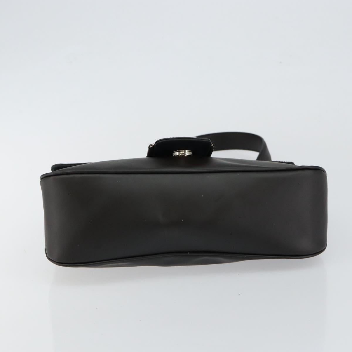 Salvatore Ferragamo Vala Shoulder Bag Leather Black Silver Auth BA6586