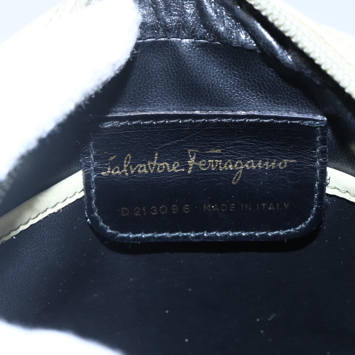Salvatore Ferragamo Shoulder Bag Suede Green Gold Auth BA6587