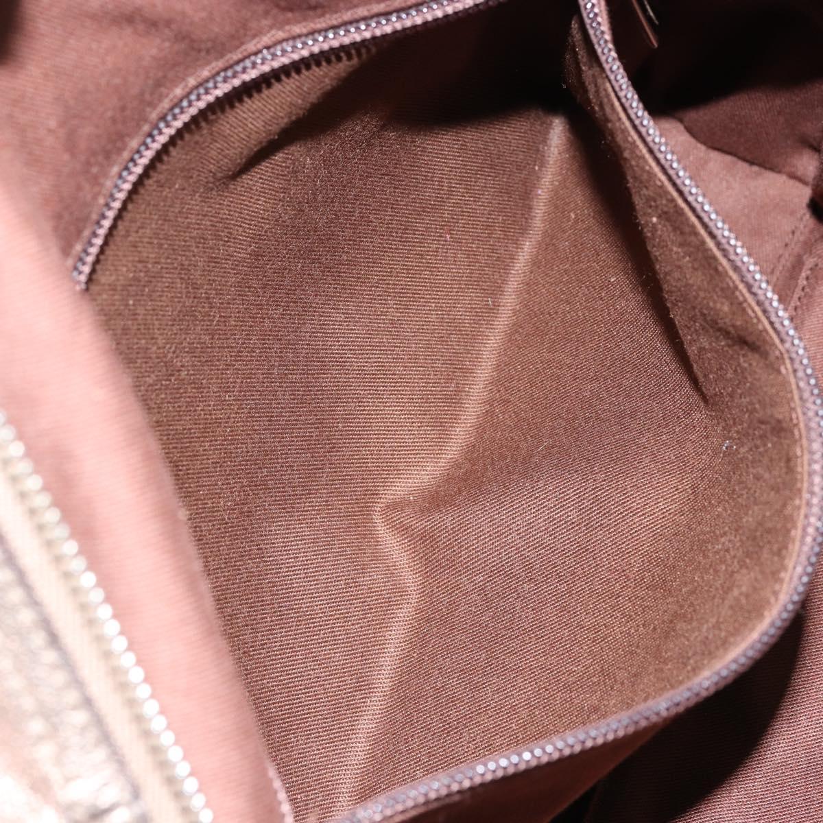 Salvatore Ferragamo Gancini Tote Bag Leather Gold Silver Auth BA6588