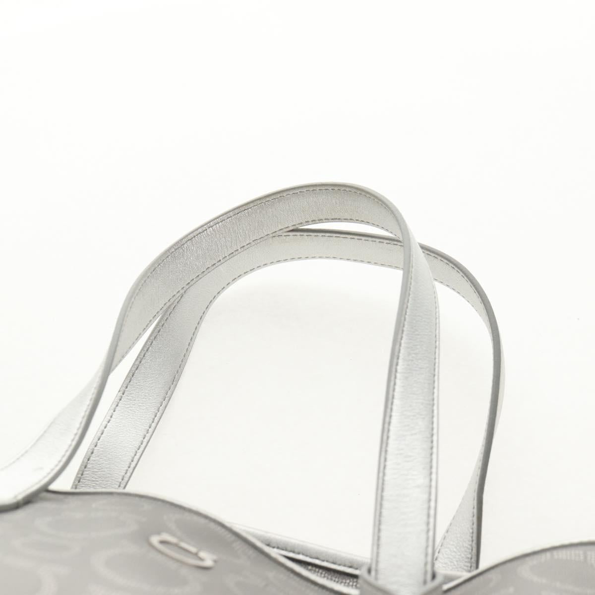 Salvatore Ferragamo Gancini Tote Bag Leather Silver Auth BA6592