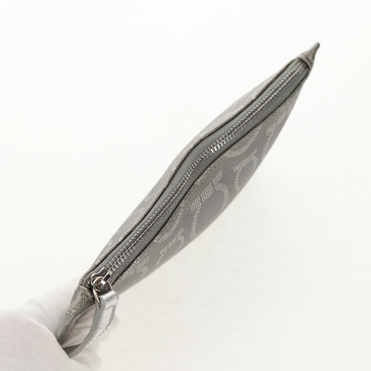 Salvatore Ferragamo Gancini Tote Bag Leather Silver Auth BA6592