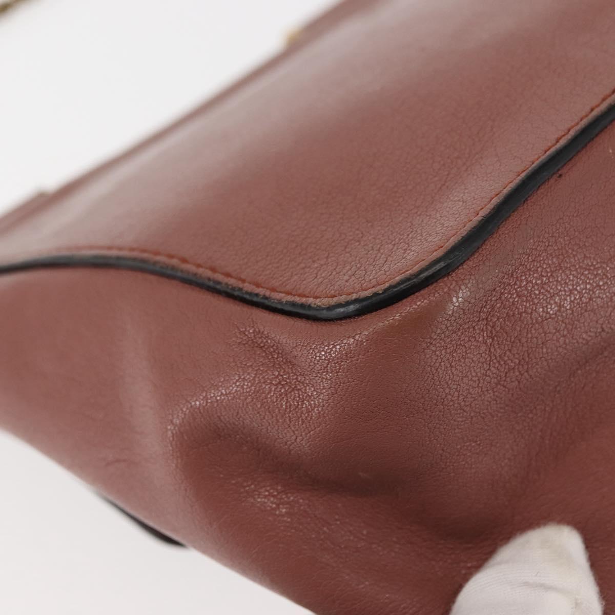 Chloe Chain Elsie Shoulder Bag Leather Pink Gold Auth BA6595