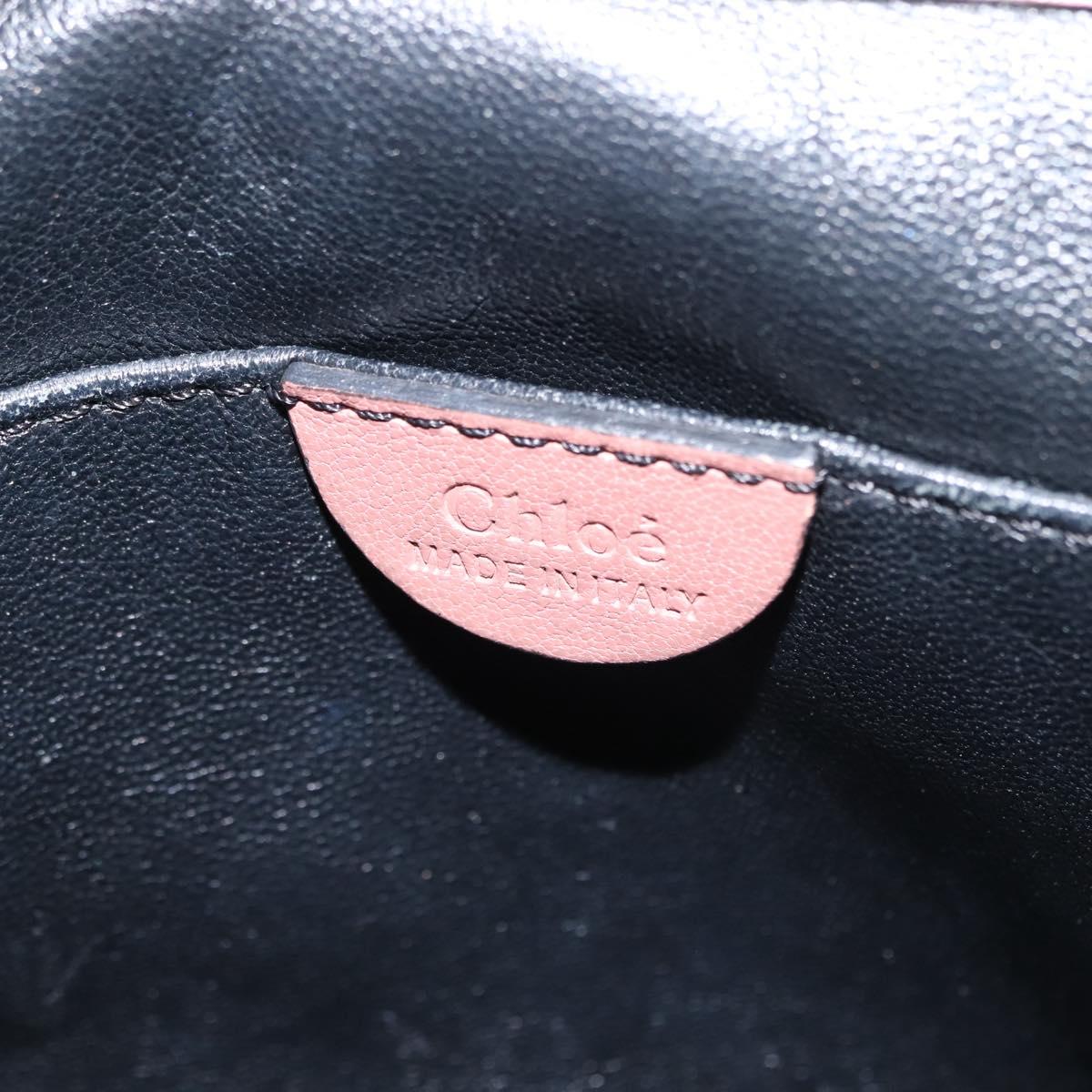 Chloe Chain Elsie Shoulder Bag Leather Pink Gold Auth BA6595