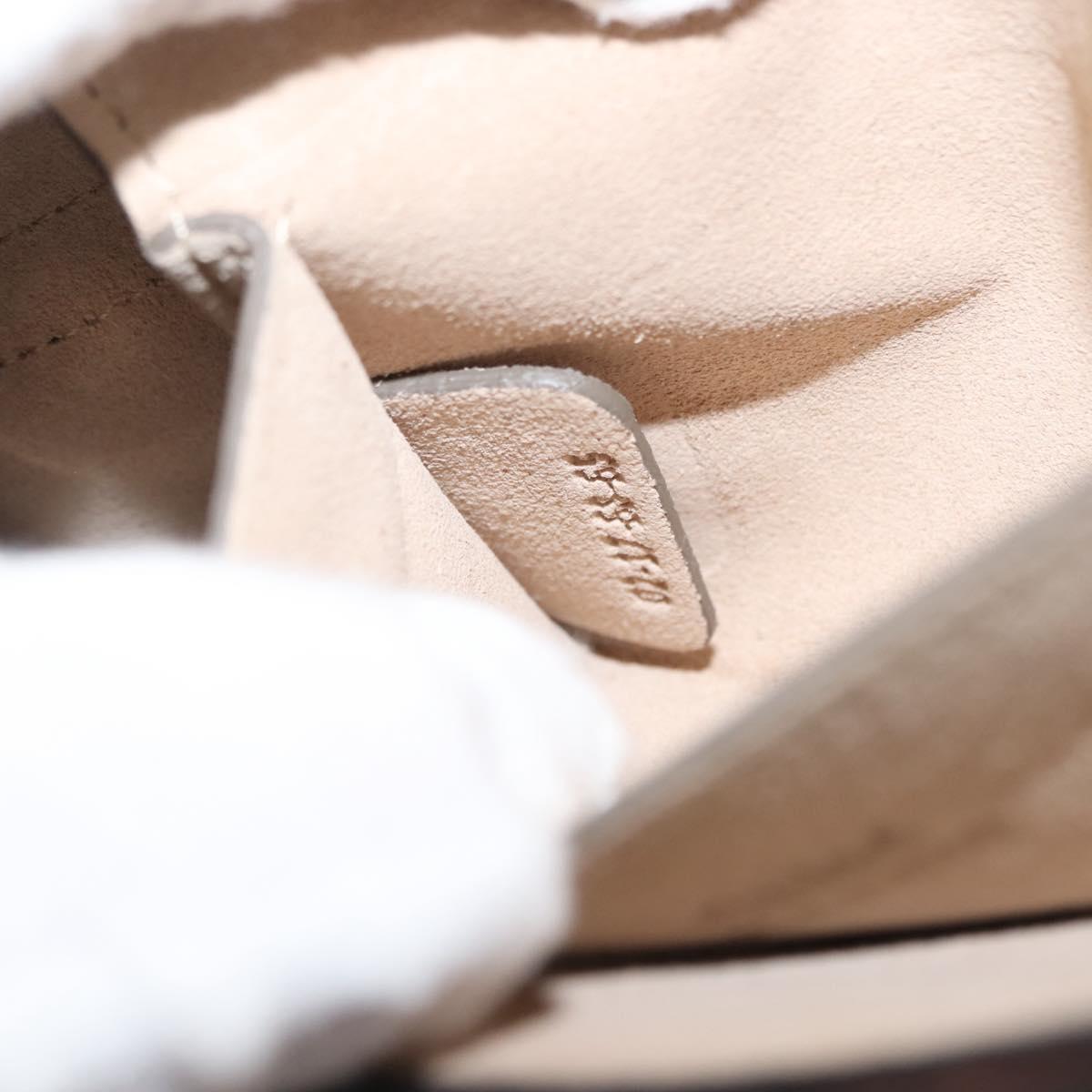 Chloe Chain Fay Shoulder Bag Leather Beige Gold Auth BA6597