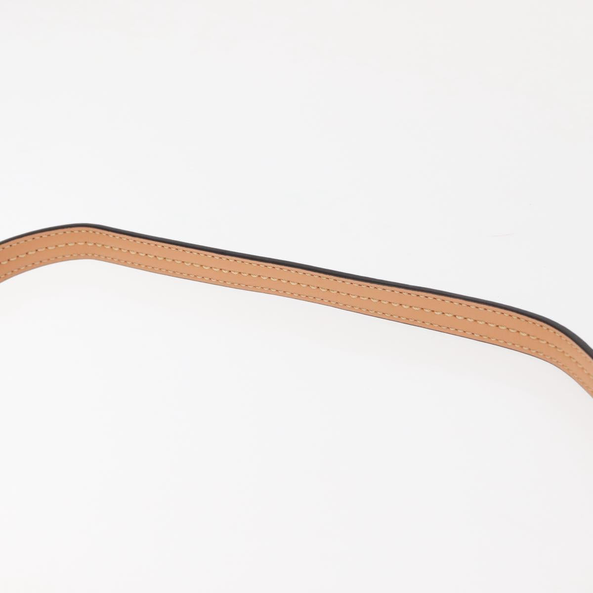 Chloe Chain Fay Shoulder Bag Leather Beige Gold Auth BA6597