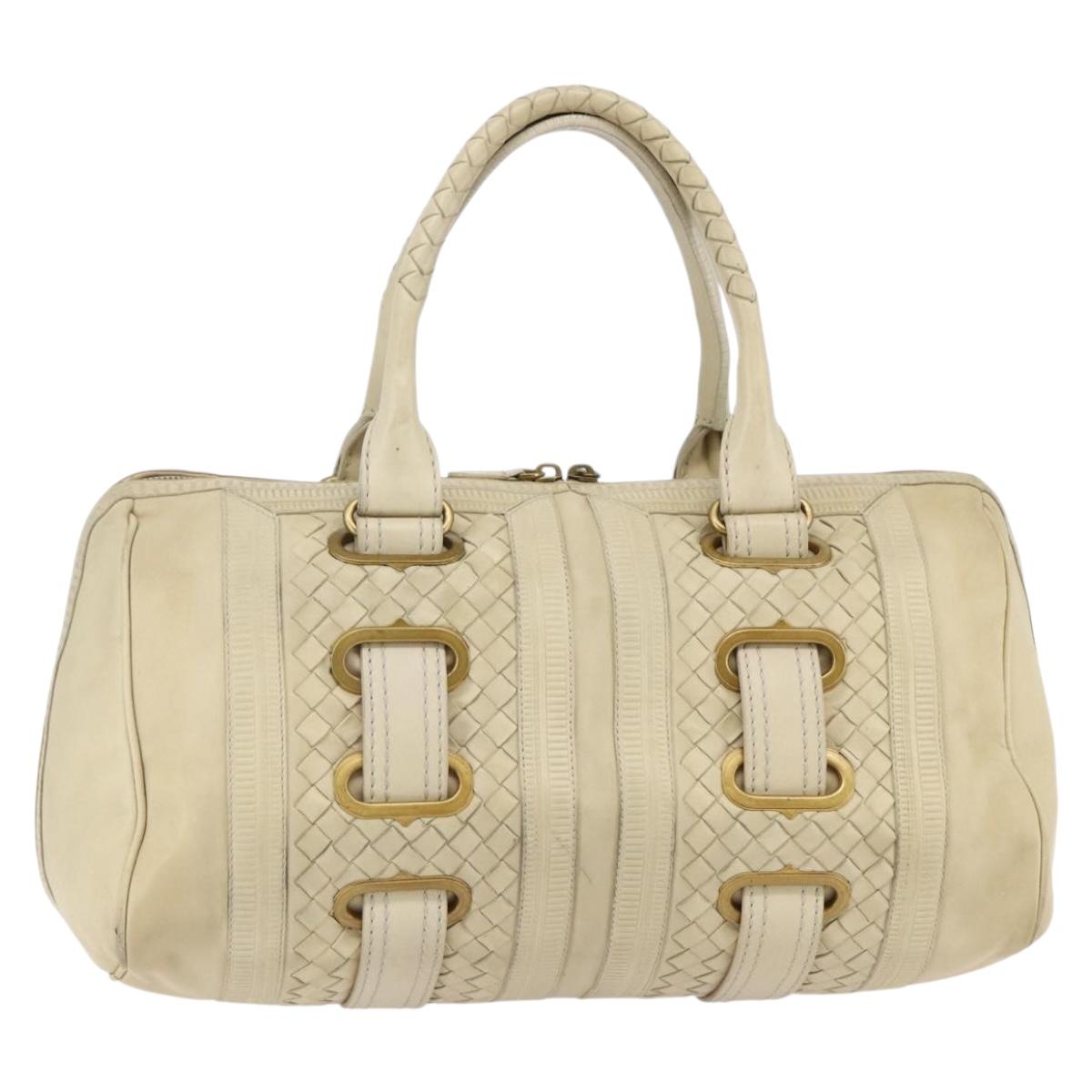BOTTEGA VENETA Shoulder Bag Leather Beige Gold Auth BA6598