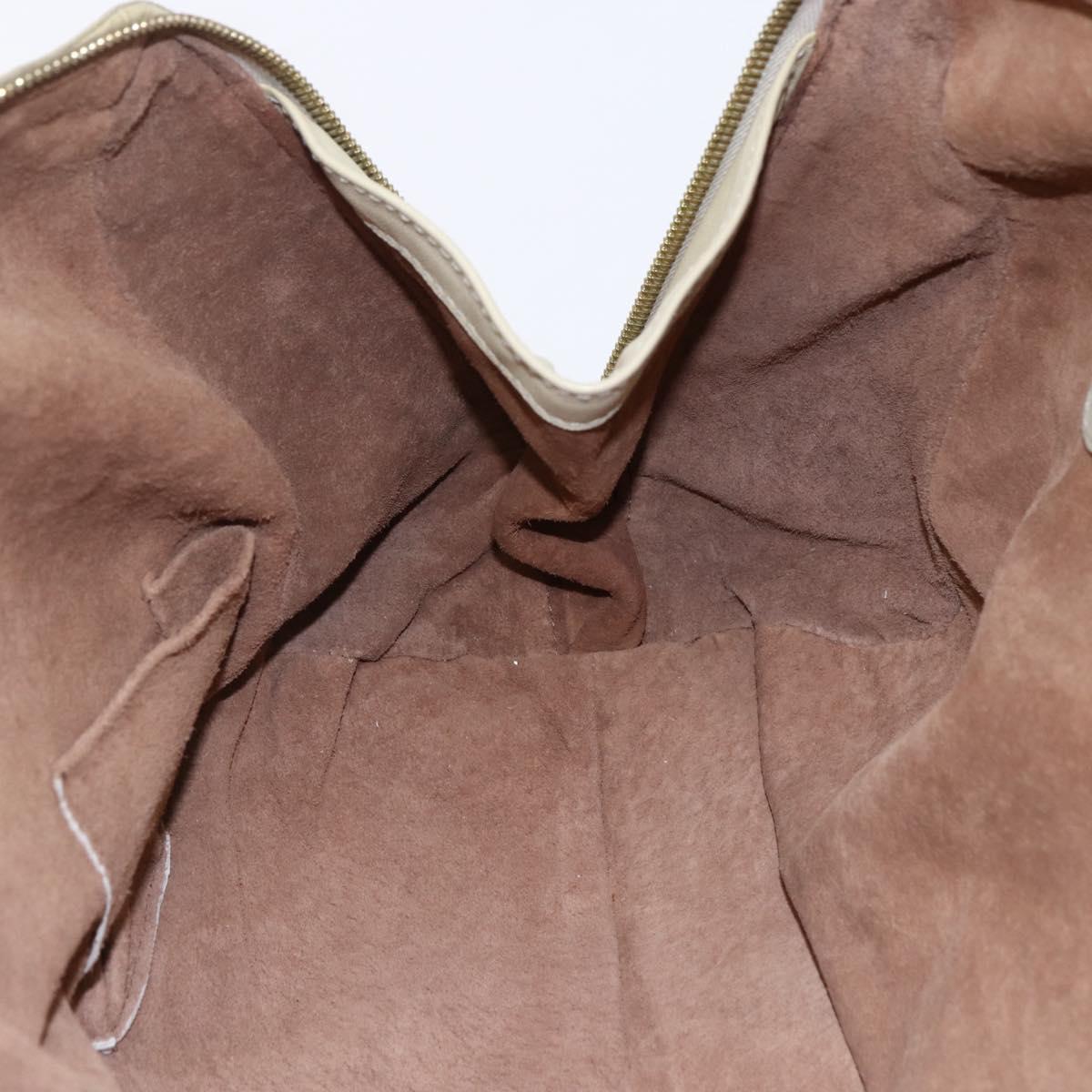 BOTTEGA VENETA Shoulder Bag Leather Beige Gold Auth BA6598