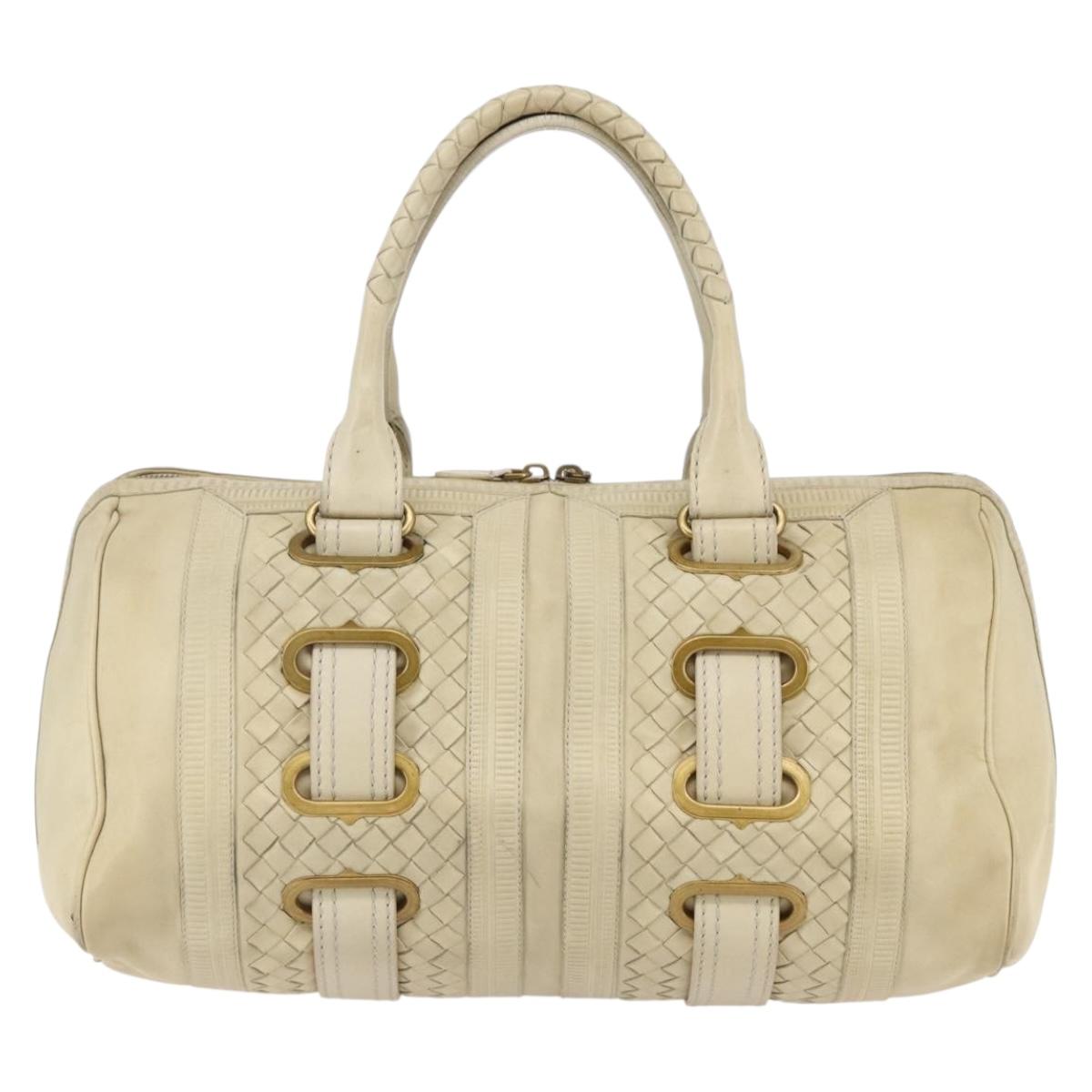BOTTEGA VENETA Shoulder Bag Leather Beige Gold Auth BA6598