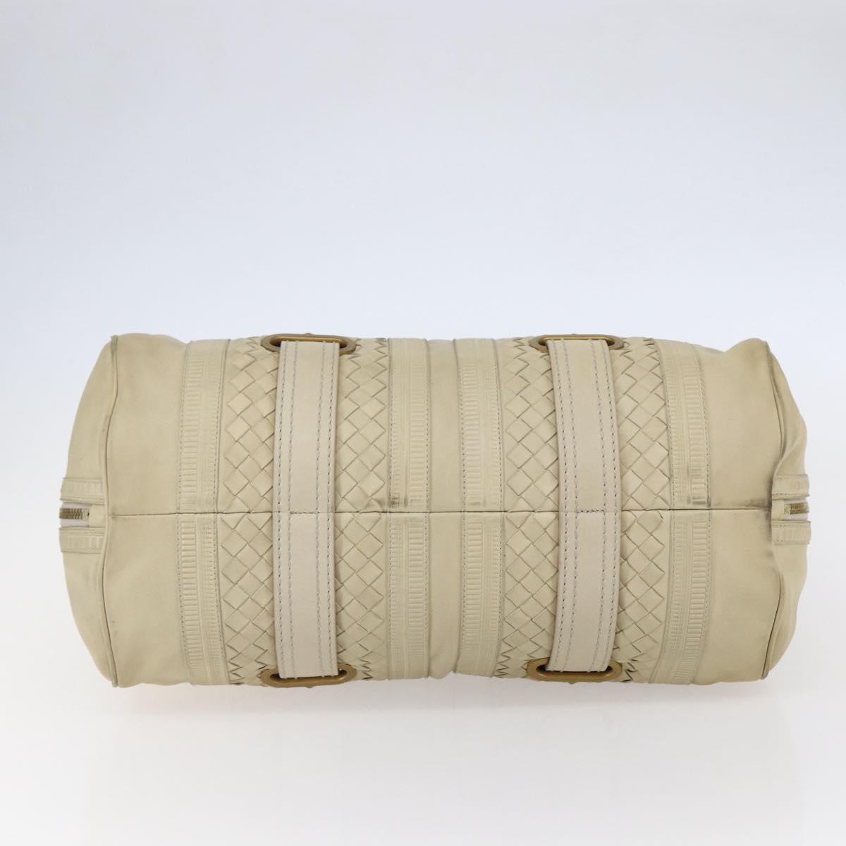 BOTTEGA VENETA Shoulder Bag Leather Beige Gold Auth BA6598