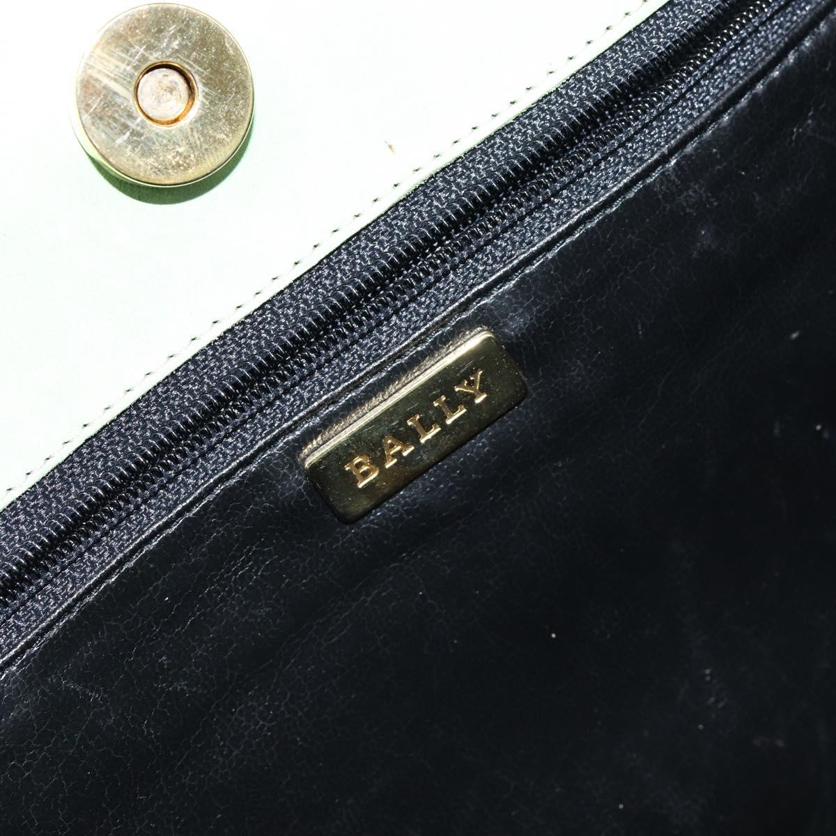 BALLY Chain Shoulder Bag Suede Green Gold Auth BA6601