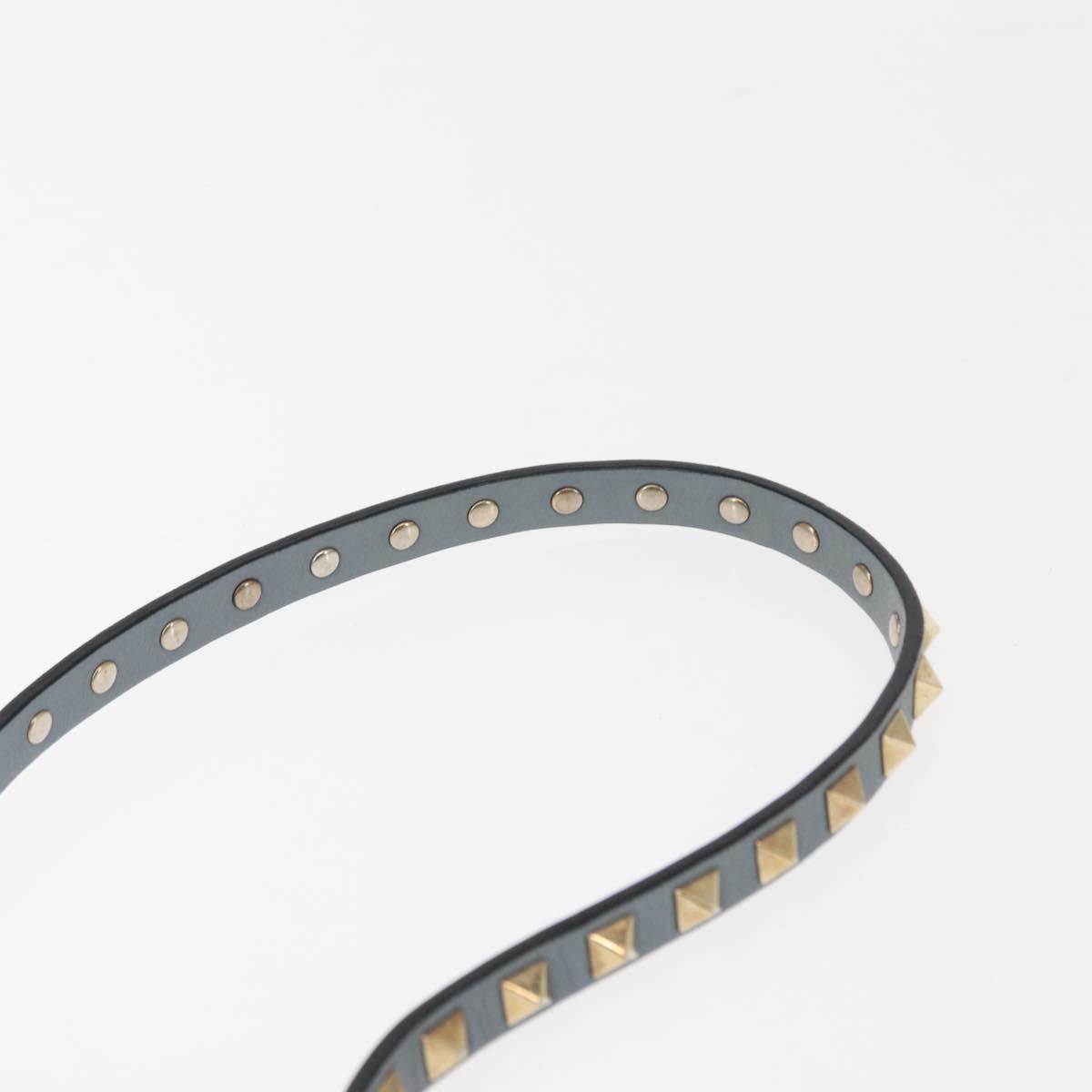 VALENTINO Hand Bag Leather 2way Blue Gold Auth BA6602