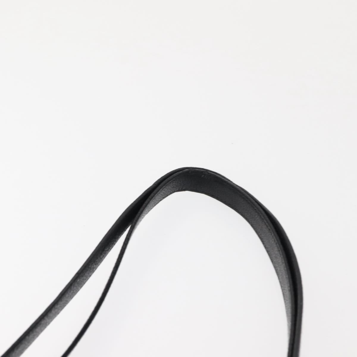 BVLGARI Circle Logo Tote Bag Leather Black Silver Auth BA6604