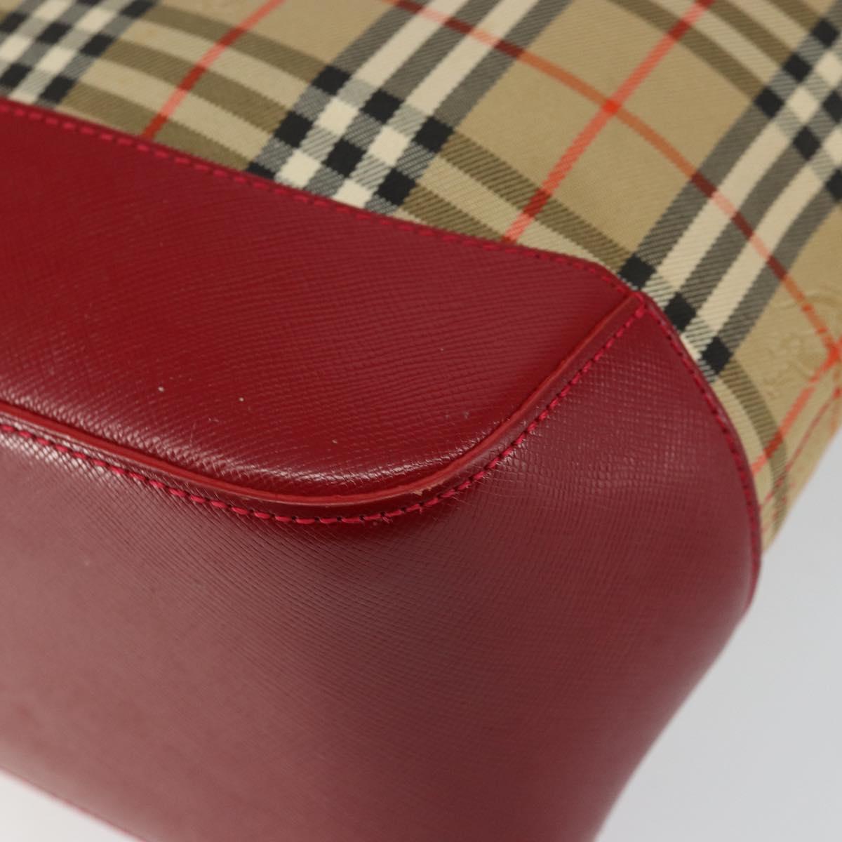 BURBERRY Nova Check Tote Bag Canvas Beige Gold Auth BA6606