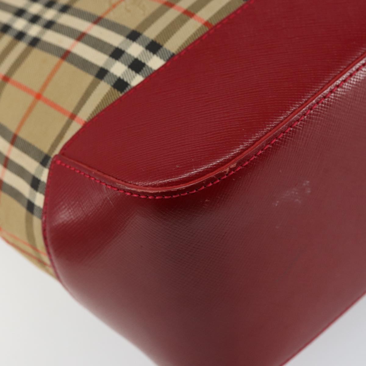 BURBERRY Nova Check Tote Bag Canvas Beige Gold Auth BA6606