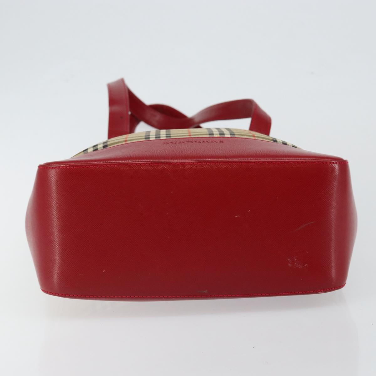 BURBERRY Nova Check Tote Bag Canvas Beige Gold Auth BA6606