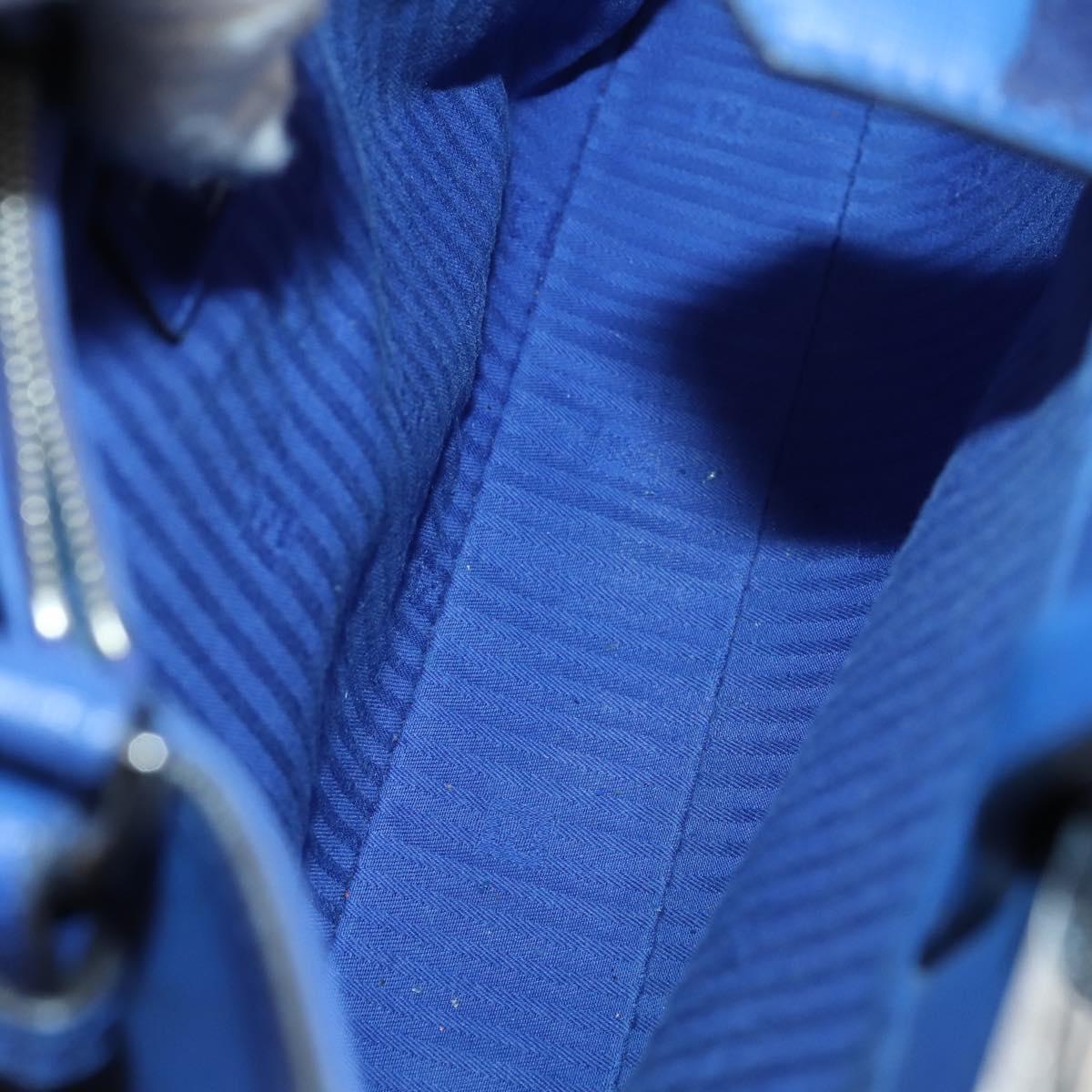 FENDI Petite 2Jours Hand Bag Leather 2way Blue Silver Auth BA6607