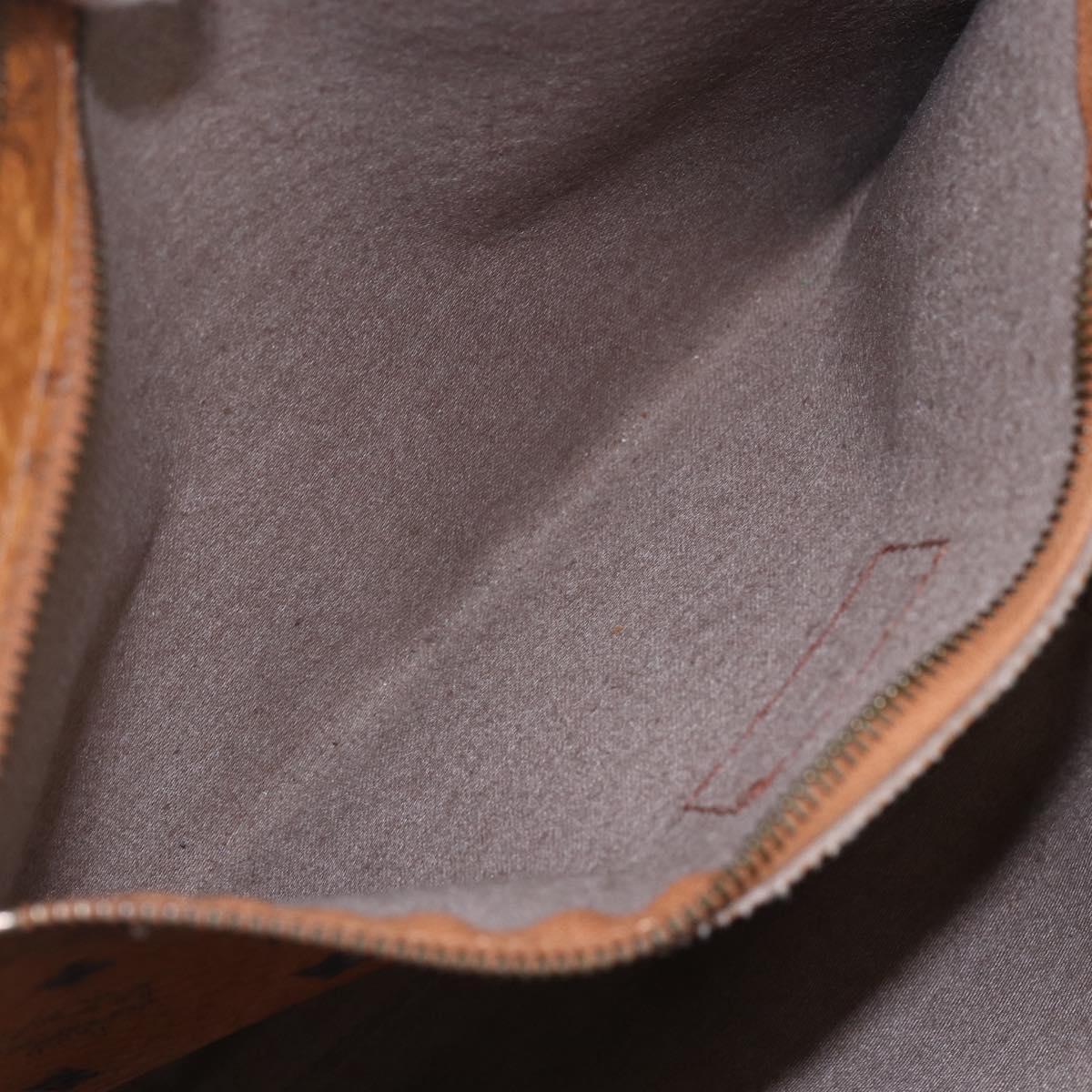 MCM Logogram Vicetos Tote Bag PVC Leather Brown Gold Auth BA6608