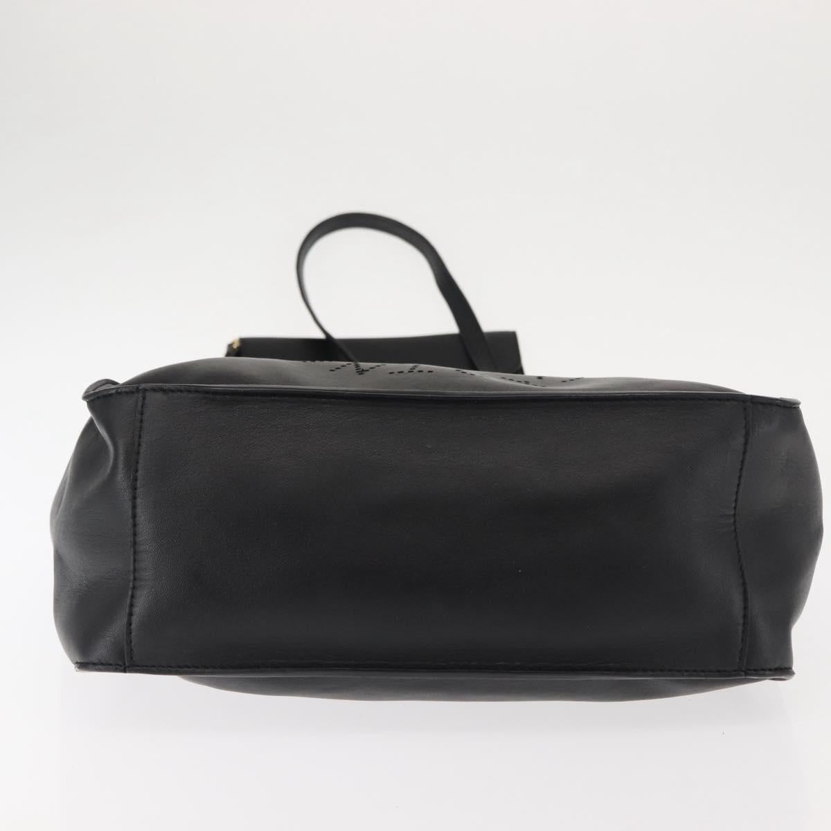 Stella MacCartney Stella logo Tote Bag polyester Black Gold Auth BA6613