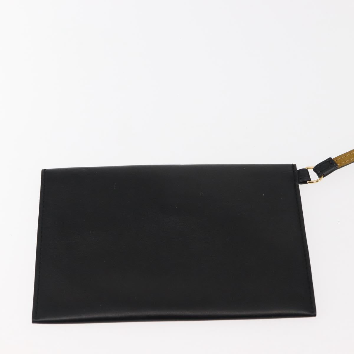 Stella MacCartney Stella logo Tote Bag polyester Black Gold Auth BA6613