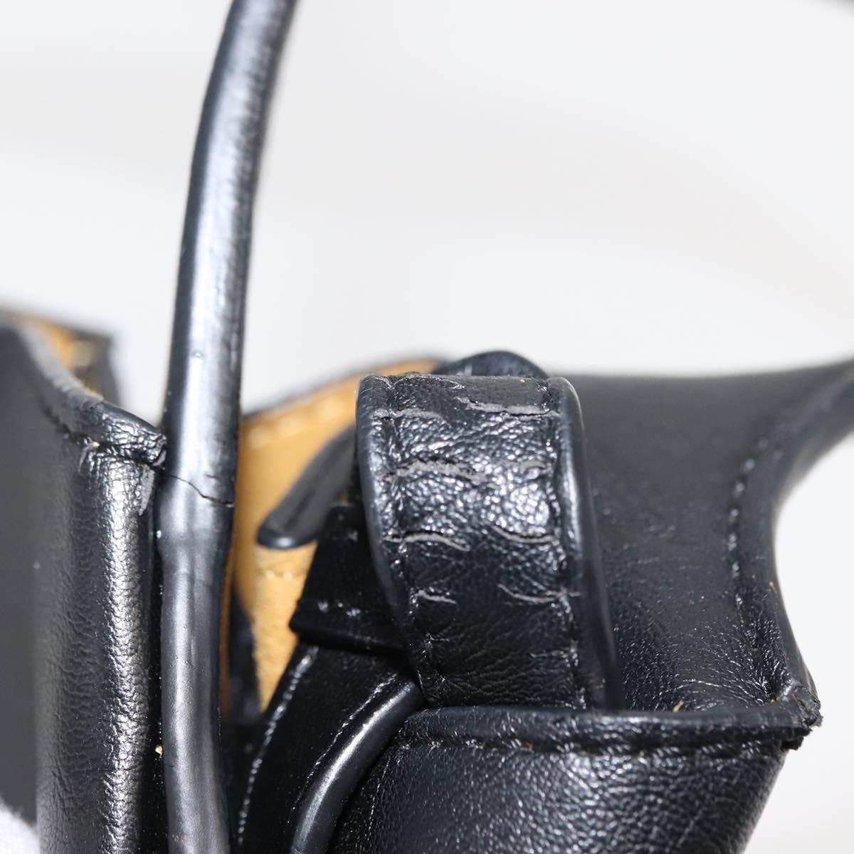 Stella MacCartney Stella logo Tote Bag polyester Black Gold Auth BA6613