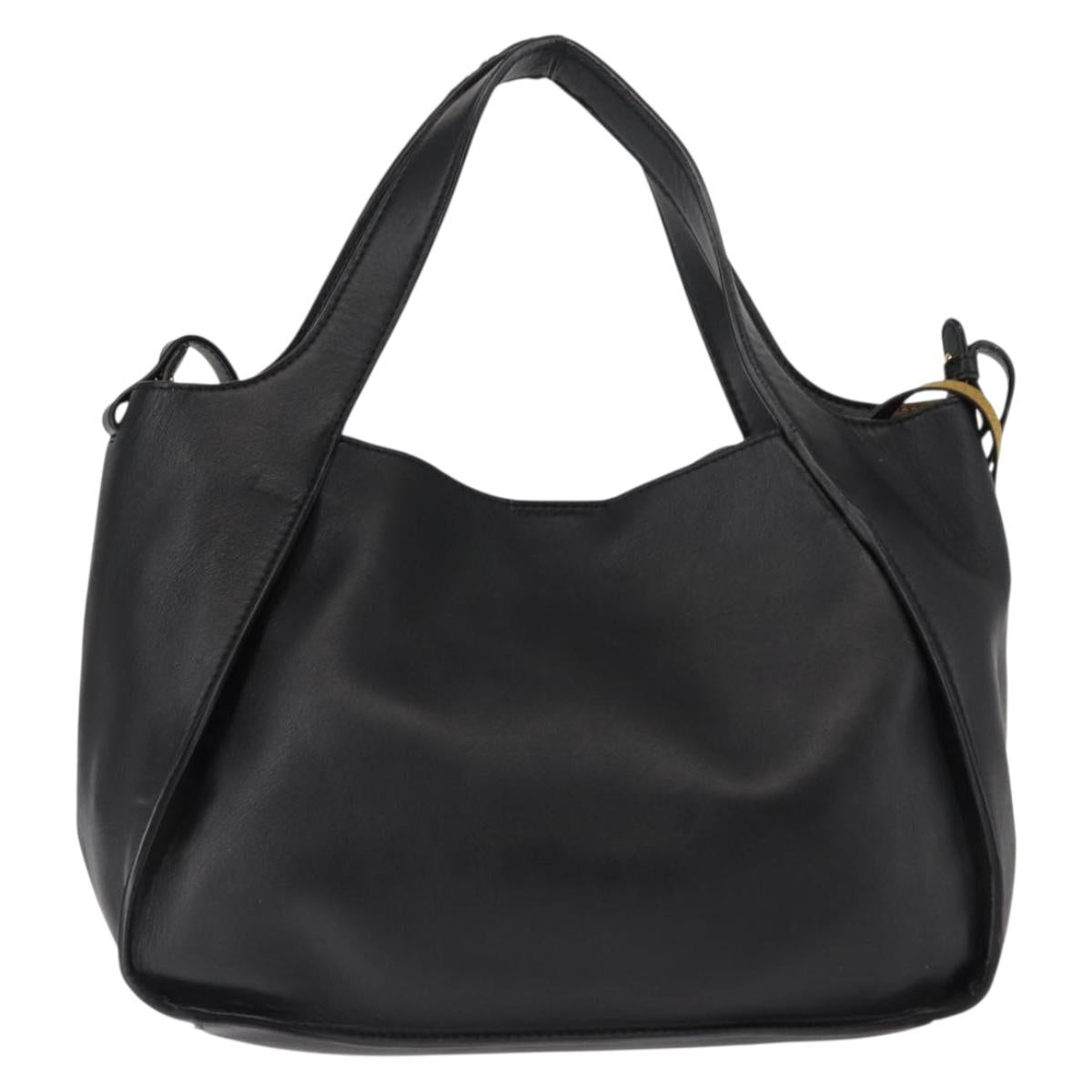 Stella MacCartney Stella logo Tote Bag polyester Black Gold Auth BA6613