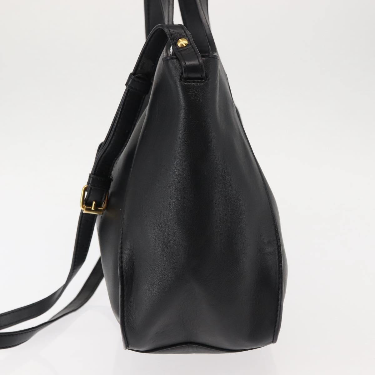 Stella MacCartney Stella logo Tote Bag polyester Black Gold Auth BA6613