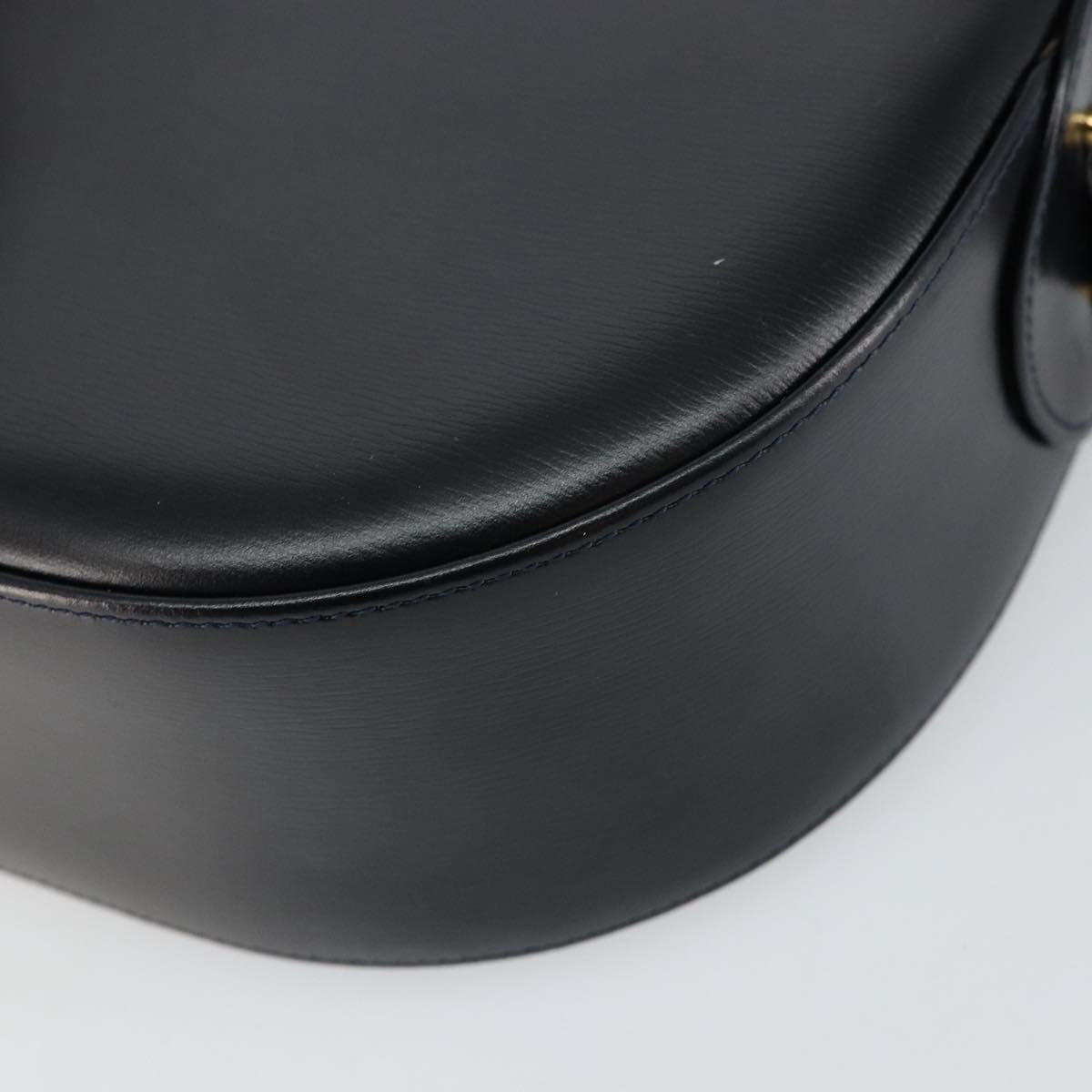 CARTIER Sapphire Line Shoulder Bag Leather Black Gold Auth BA6616