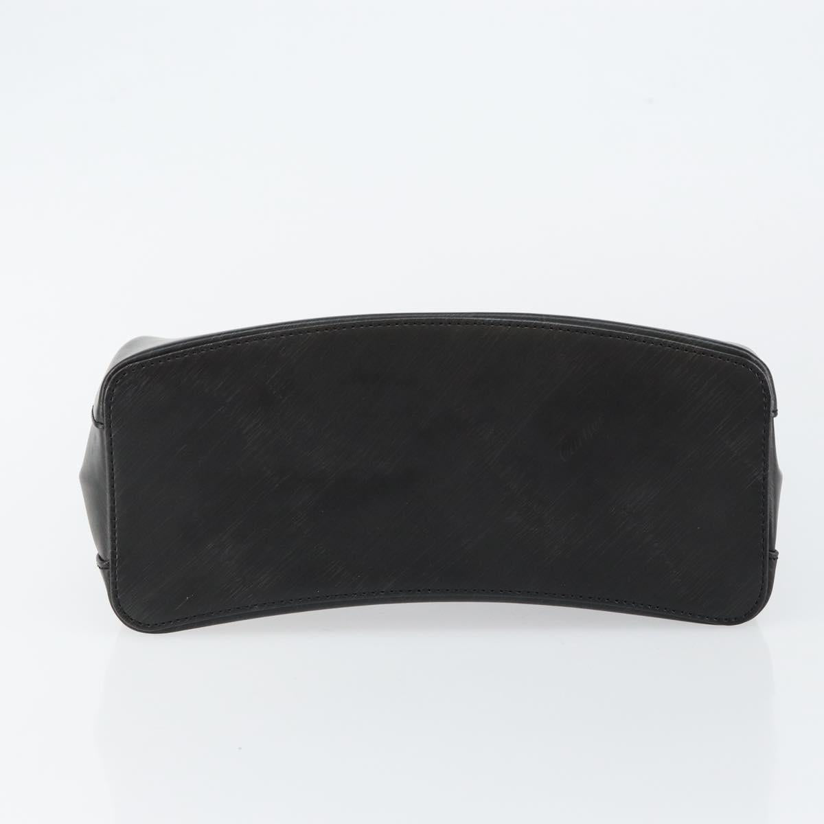 CARTIER Trinity Hand Bag Leather Black Gold Auth BA6619