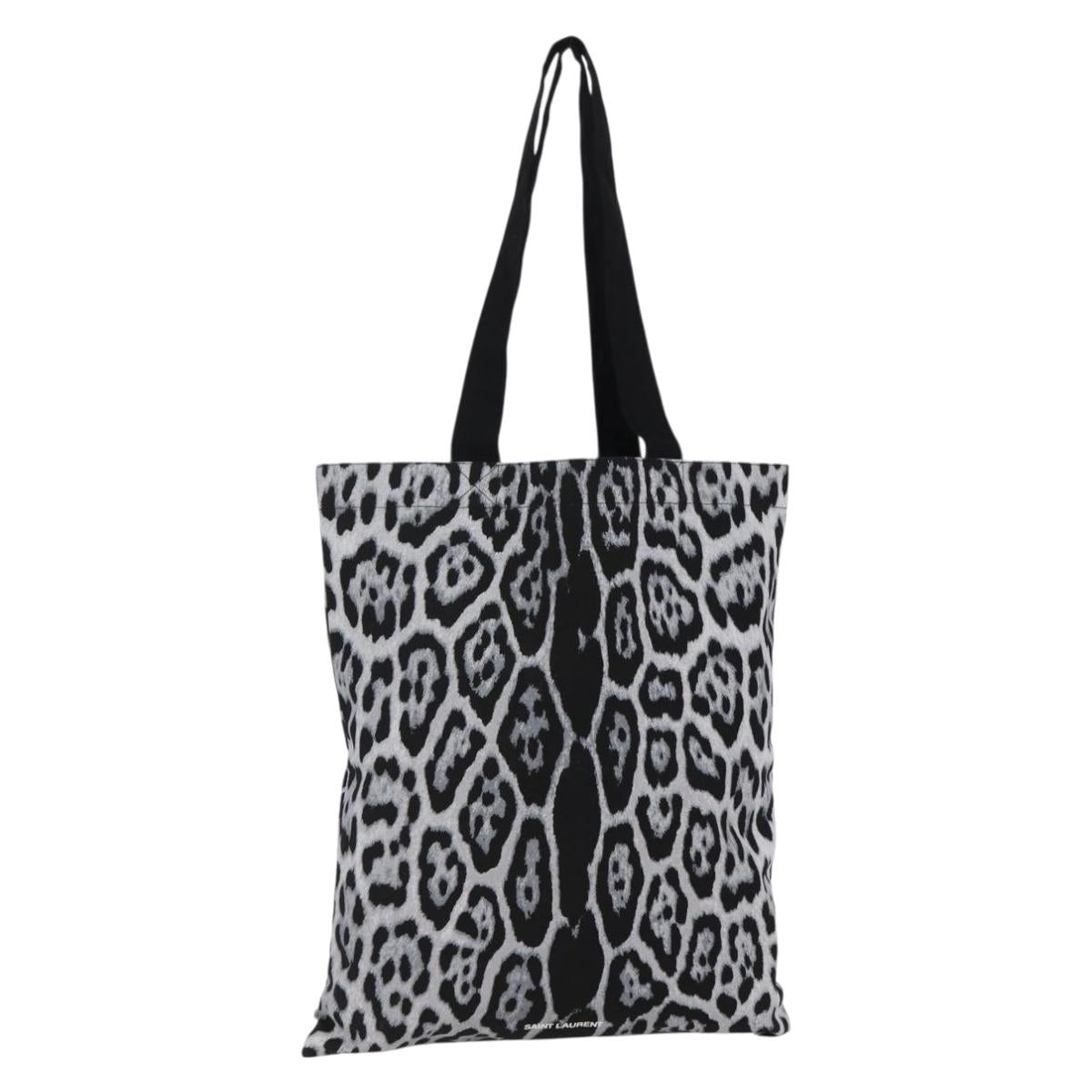 SAINT LAURENT Tote Bag Canvas Black Auth BA6622