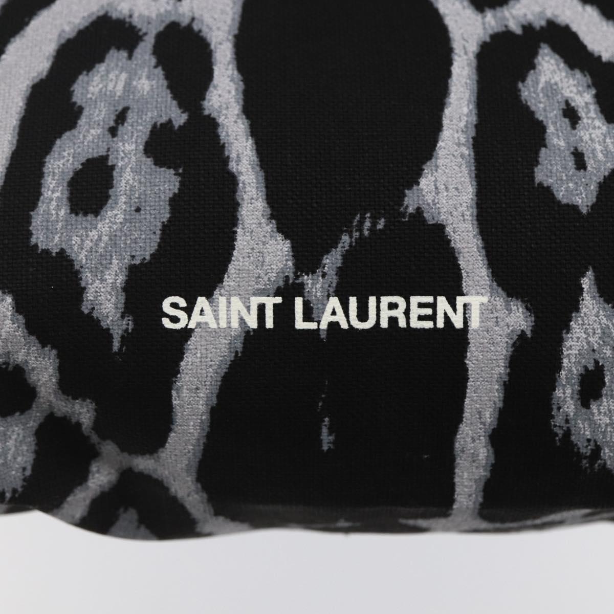 SAINT LAURENT Tote Bag Canvas Black Auth BA6622