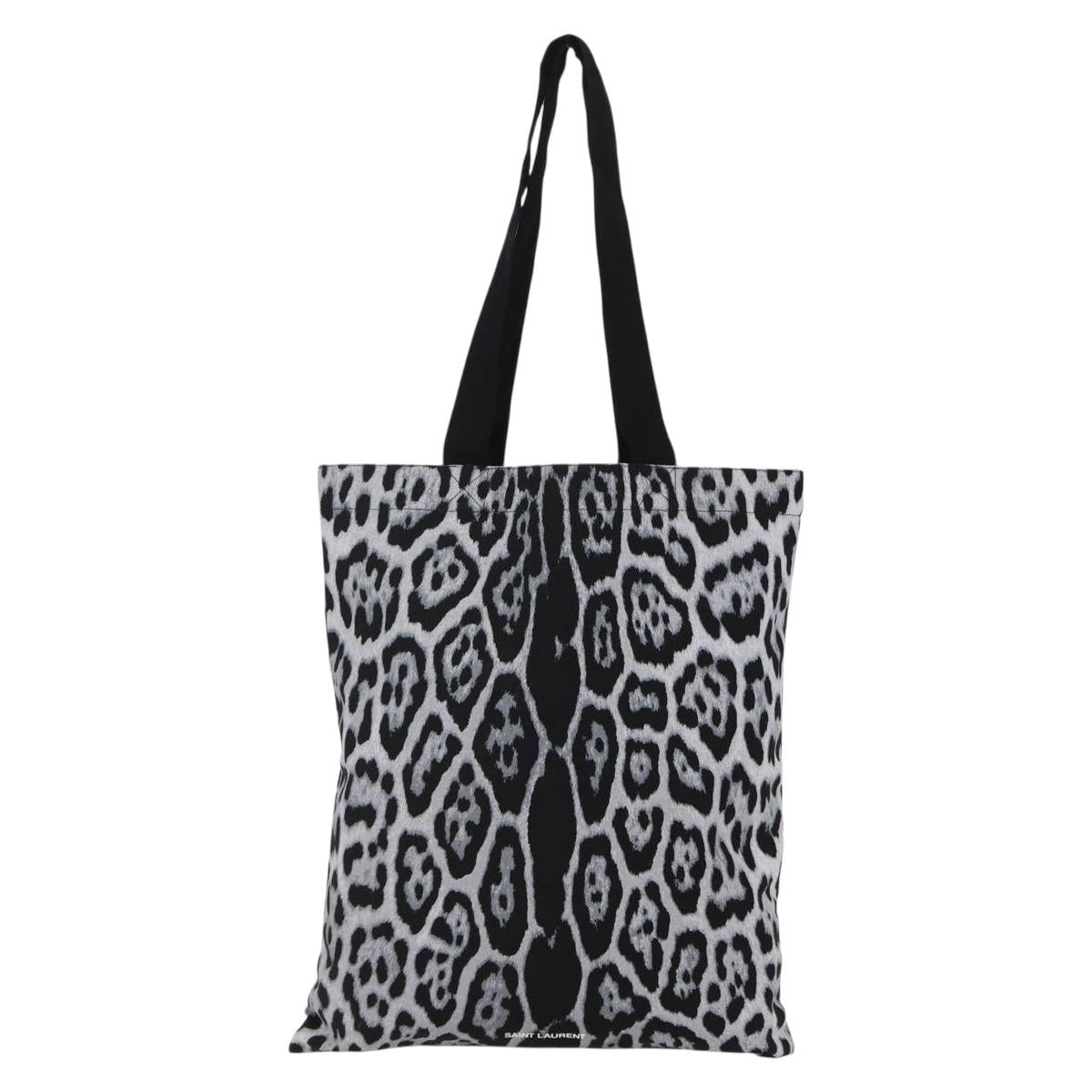 SAINT LAURENT Tote Bag Canvas Black Auth BA6622