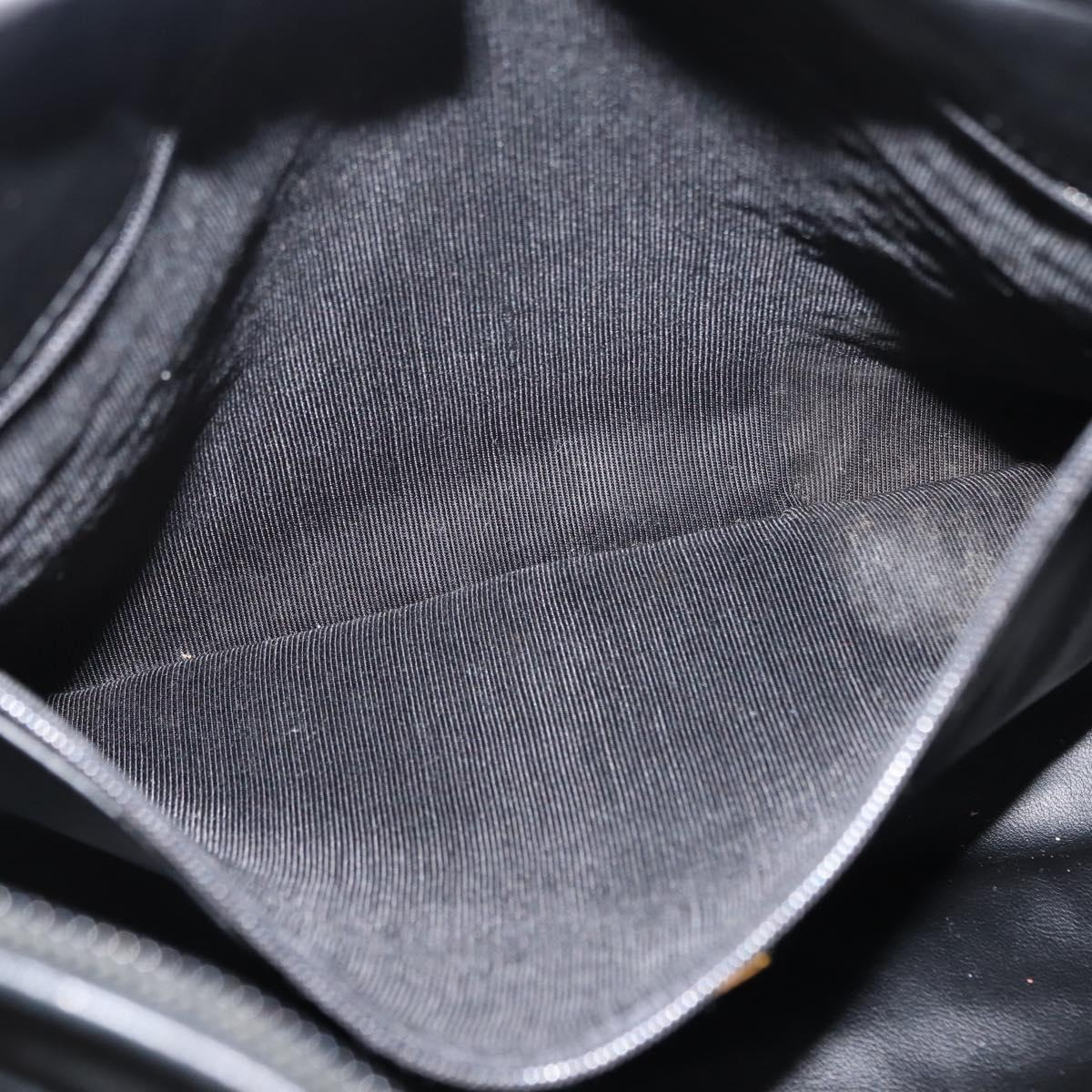 BALLY Shoulder Bag Leather Black Gold Auth BA6625