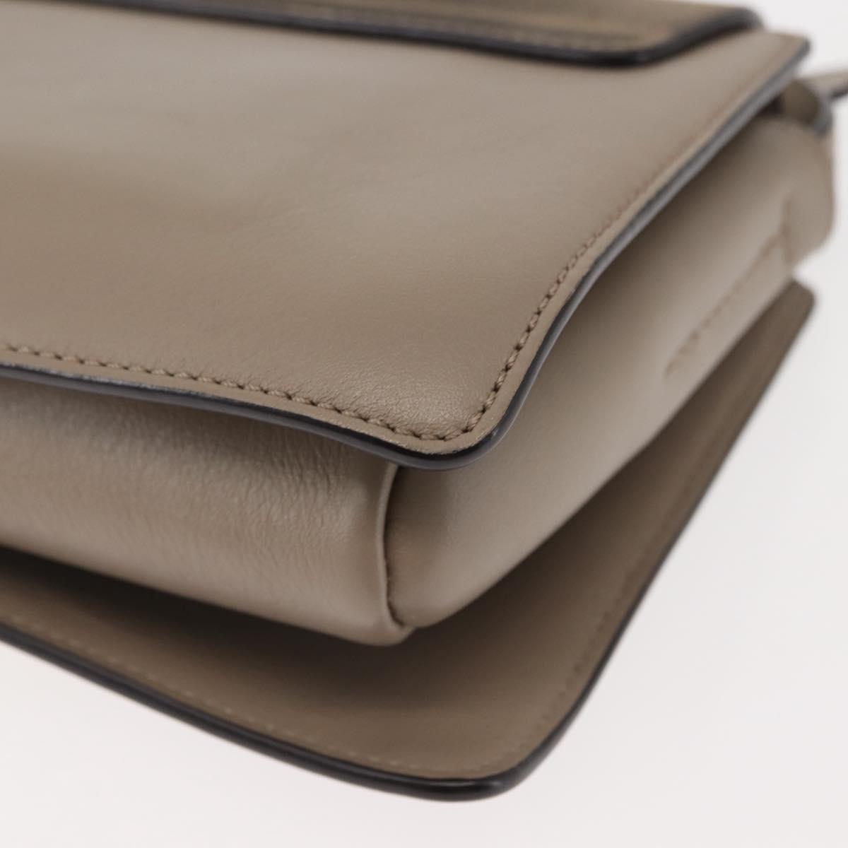 Chloe Fay Shoulder Bag Suede Leather Beige Gold Auth BA6627