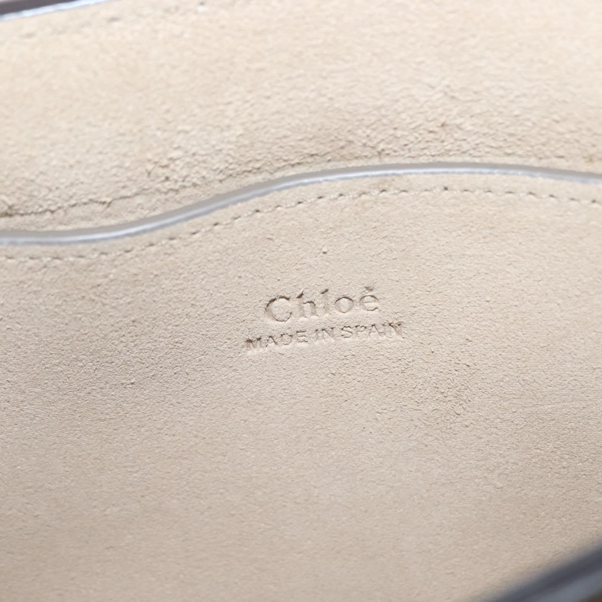 Chloe Fay Shoulder Bag Suede Leather Beige Gold Auth BA6627