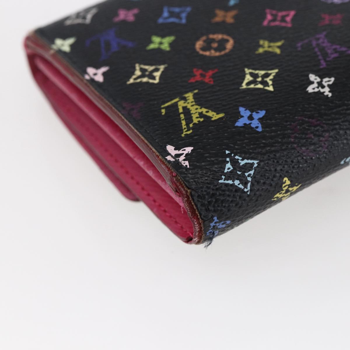 LOUIS VUITTON Multicolor Portefeiulle Sarah Wallet Black M60668 LV Auth BA6628