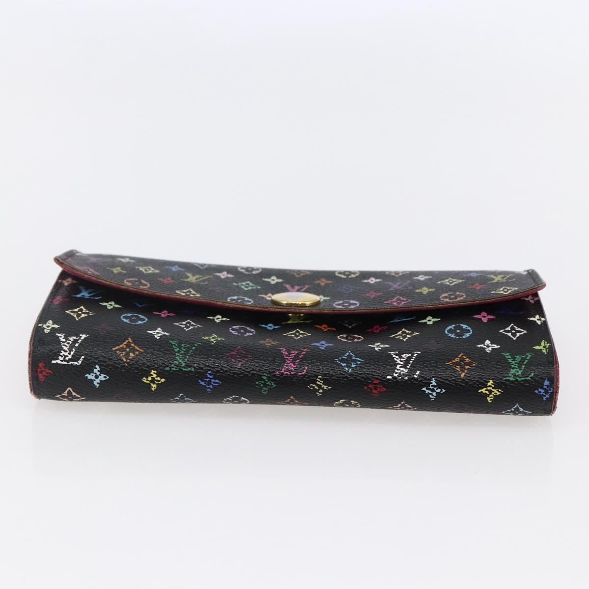 LOUIS VUITTON Multicolor Portefeiulle Sarah Wallet Black M60668 LV Auth BA6628
