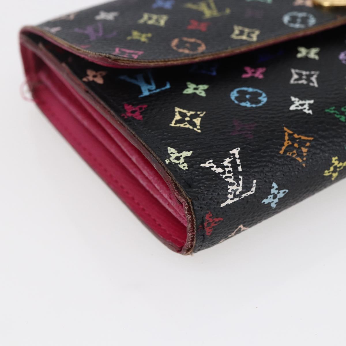 LOUIS VUITTON Multicolor Portefeiulle Sarah Wallet Black M60668 LV Auth BA6628