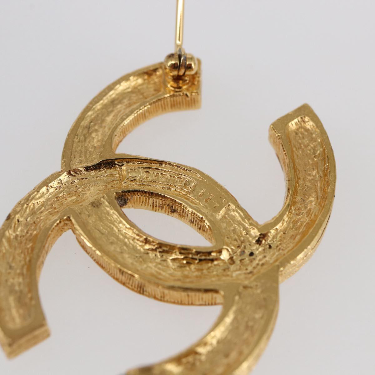 CHANEL COCO Mark Brooch metal Gold CC Auth BA6629