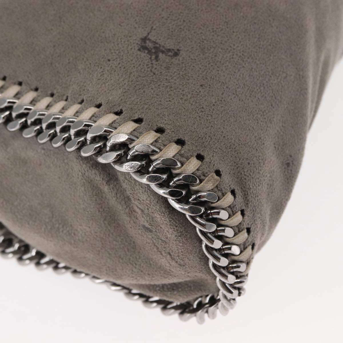Stella MacCartney Chain Falabella Bag Suede Gray Silver 371223 Auth BA6633