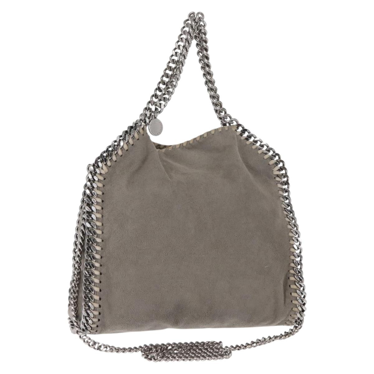 Stella MacCartney Chain Falabella Bag Suede Gray Silver 371223 Auth BA6633